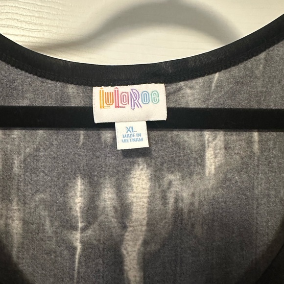 LuLaRoe, Nikki dress black and white tie-dye pattern with pockets - Picture 3 of 5